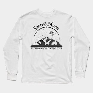 Sacred Moon black design Long Sleeve T-Shirt